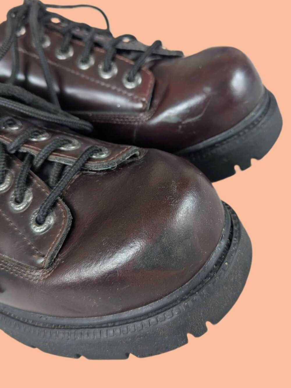 Rich Burgundy Leather Vintage Y2K Skechers Jammers platform oxfords - US Mens 12 - Picture 12 of 16